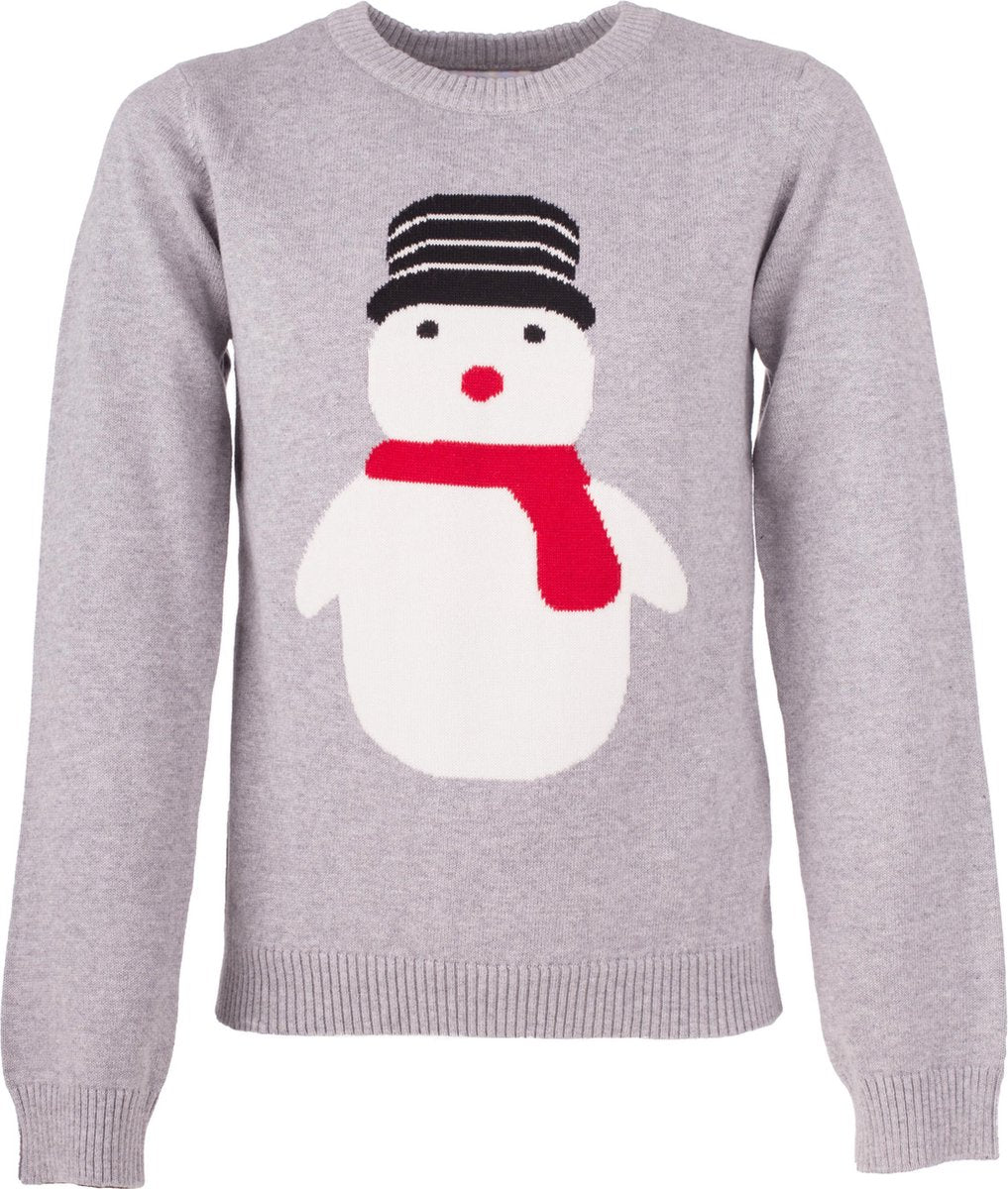 Amantes Foute kersttrui - Grijs met sneeuwpop - Incl. Giftbox