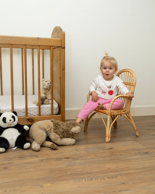 Amantes Baby Pyjama Meisjes Wit/Roze - Kleine Maus