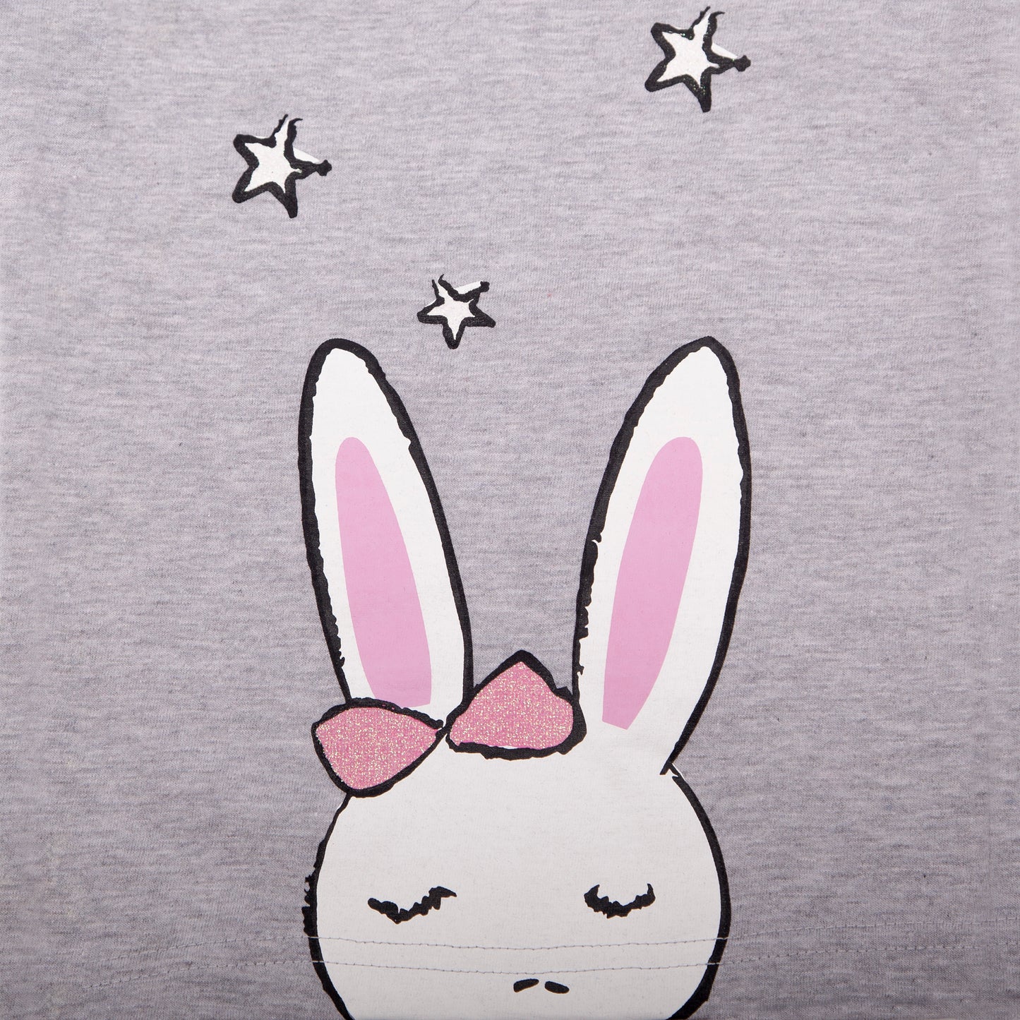 Amantes Baby Pyjama Meisjes Grijs Melange / Roze - Konijn