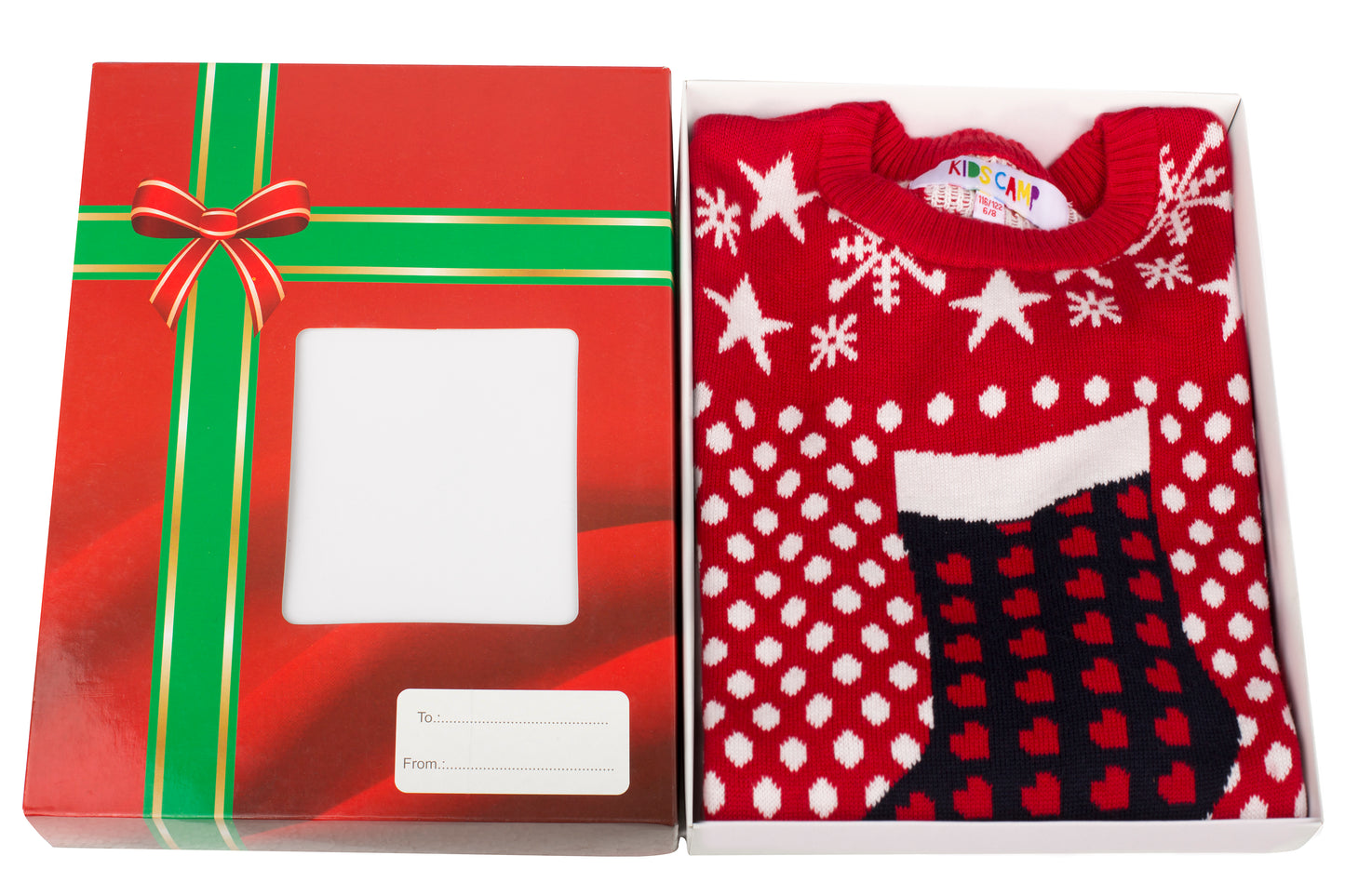 Amantes Foute kersttrui - Rood met sok - Incl. Giftbox