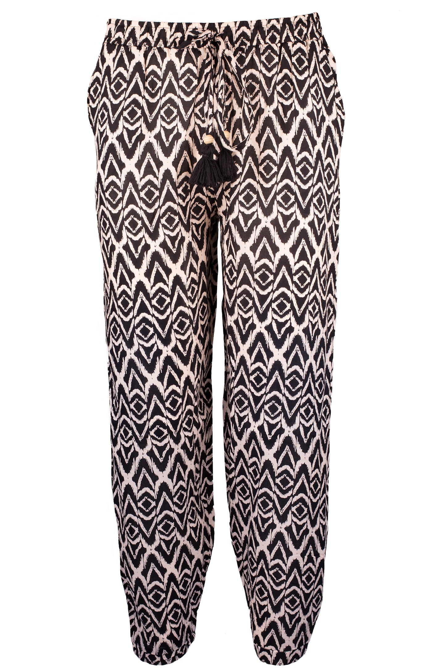 Amantes Dames Yoga Broek - Zwart / Bruin met elastische band