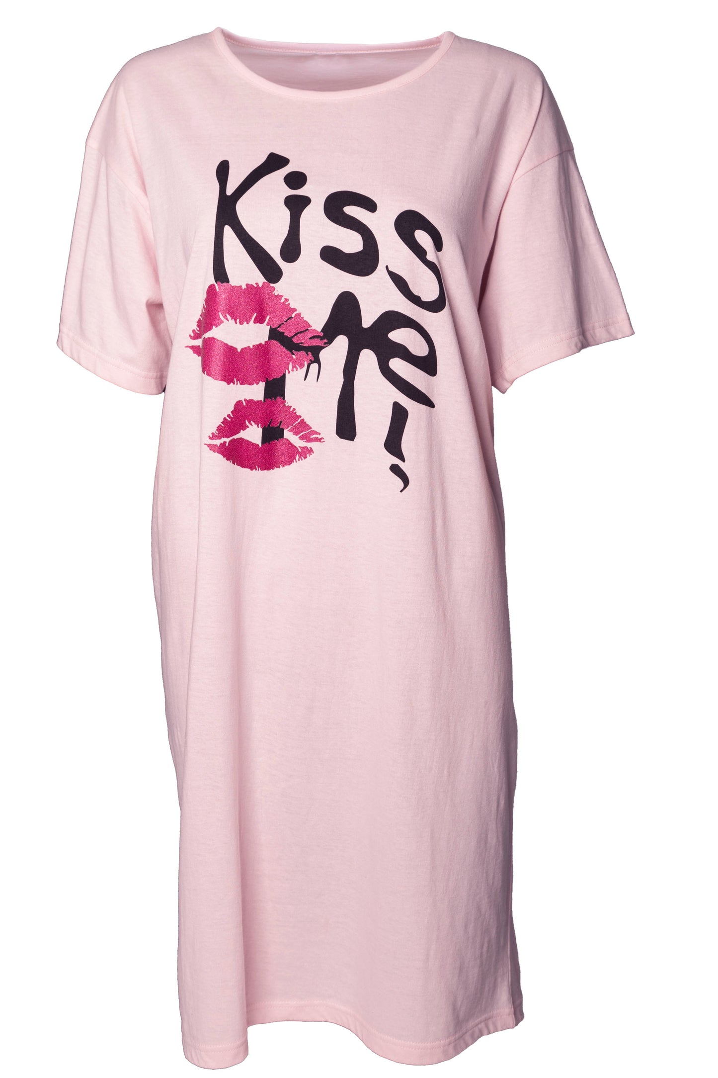 Amantes Nachthemd Dames - Slaapshirt - Korte Mouw - Roze