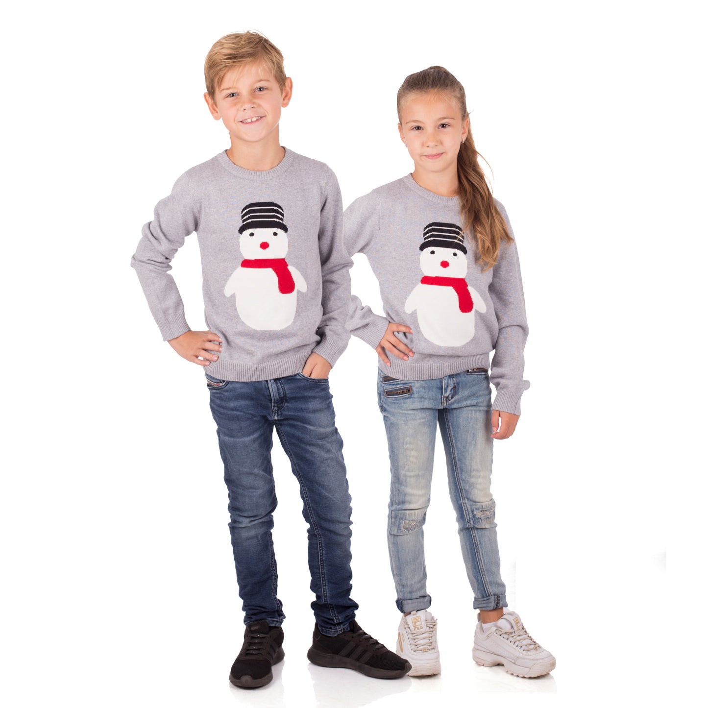 Amantes Foute kersttrui - Grijs met sneeuwpop -  Incl. Giftbox