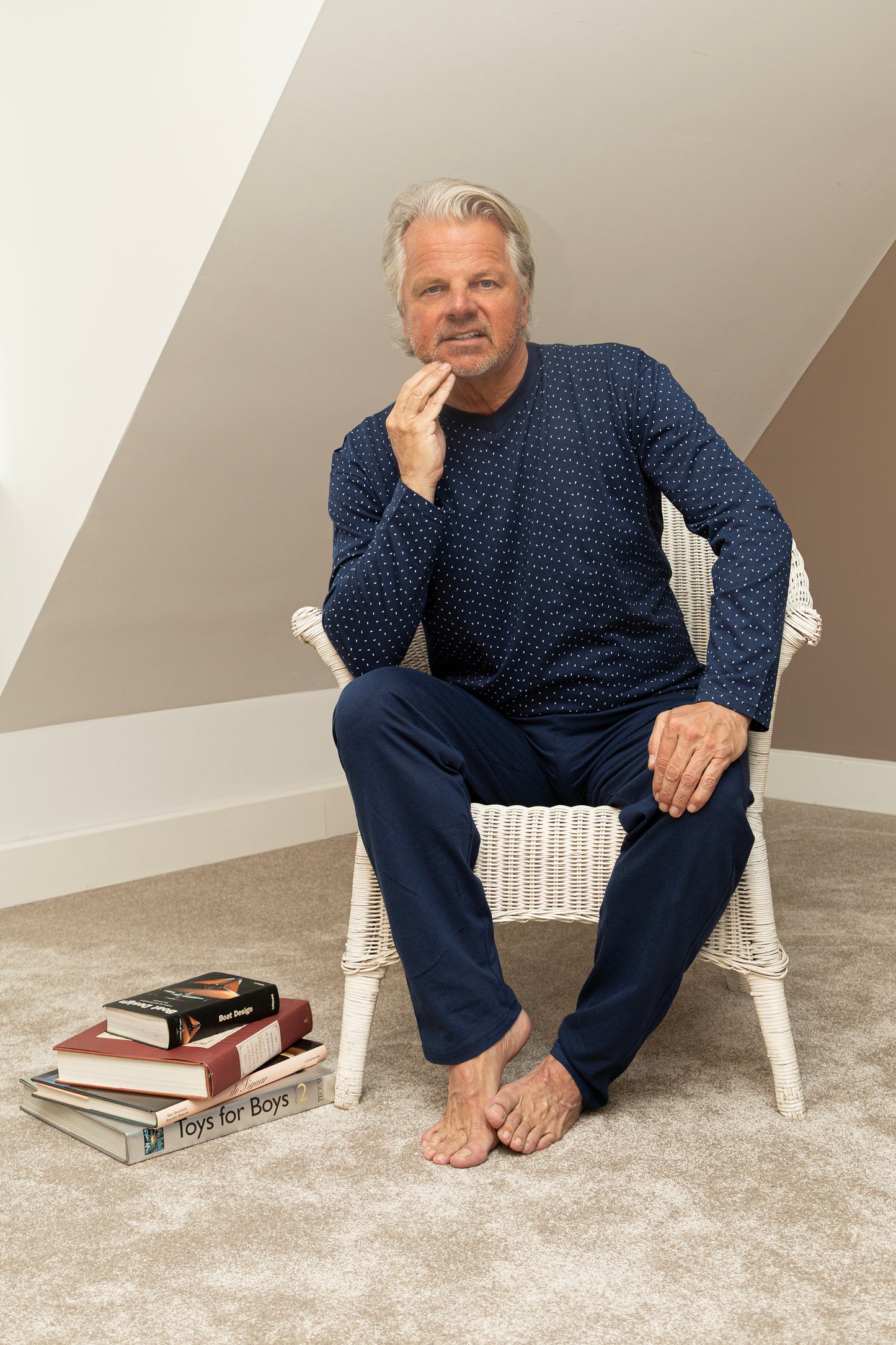 Heren Pyjama Lange Mouw - Royal Blauw