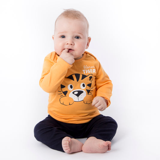 Amantes Baby Pyjama Jongens Oranje - Kleiner Tiger