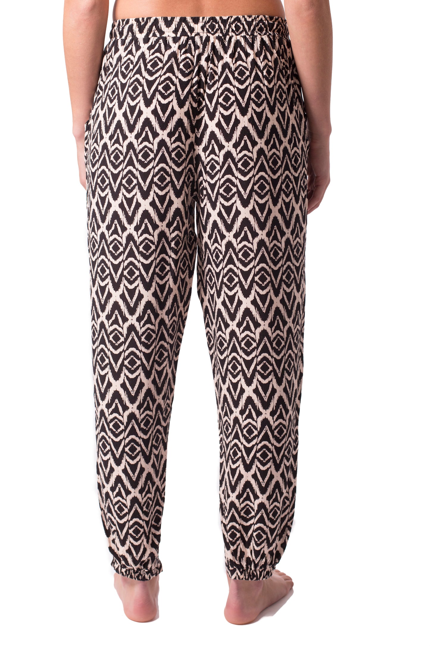 Amantes Dames Yoga Broek - Zwart / Bruin met elastische band