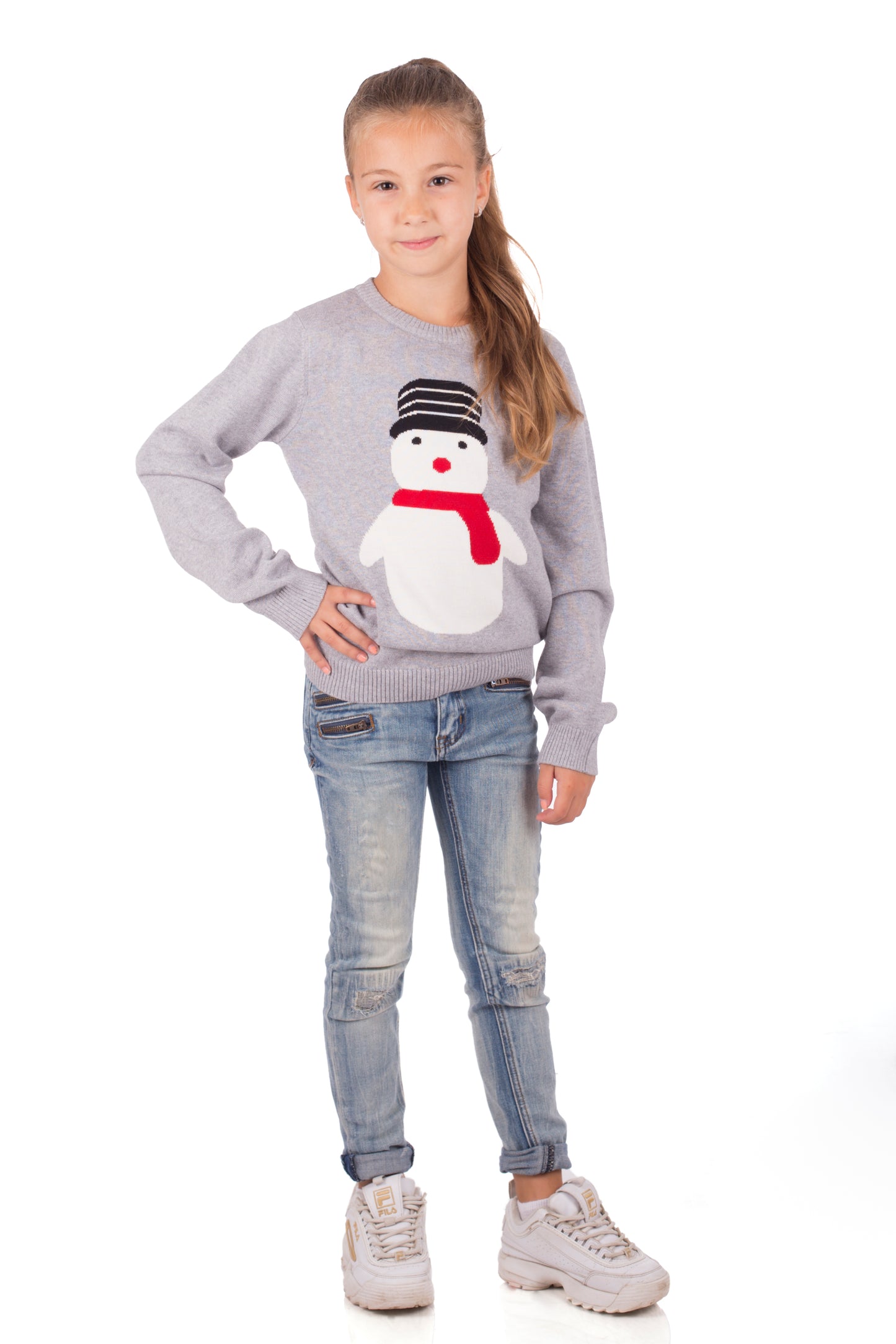 Amantes Foute kersttrui - Grijs met sneeuwpop -  Incl. Giftbox