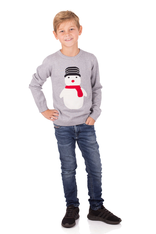 Amantes Foute kersttrui - Grijs met sneeuwpop -  Incl. Giftbox