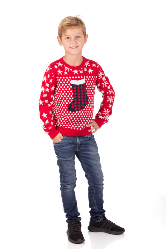 Amantes Foute kersttrui - Rood met sok -  Incl. Giftbox