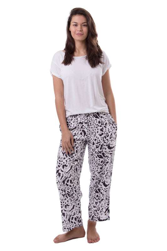 Amantes Dames Yoga Broek - Zwart / Wit