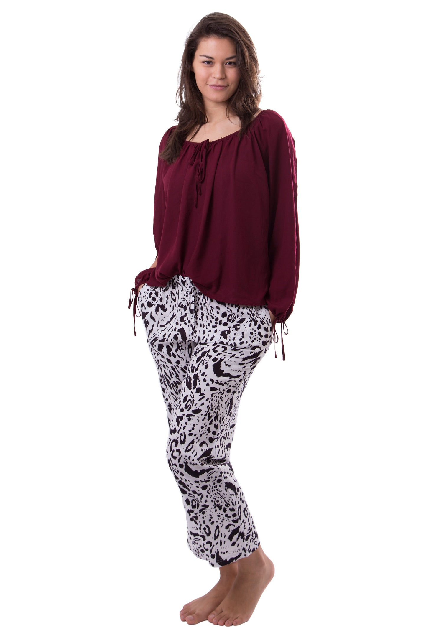 Amantes Dames Yoga Broek - Zwart / Wit