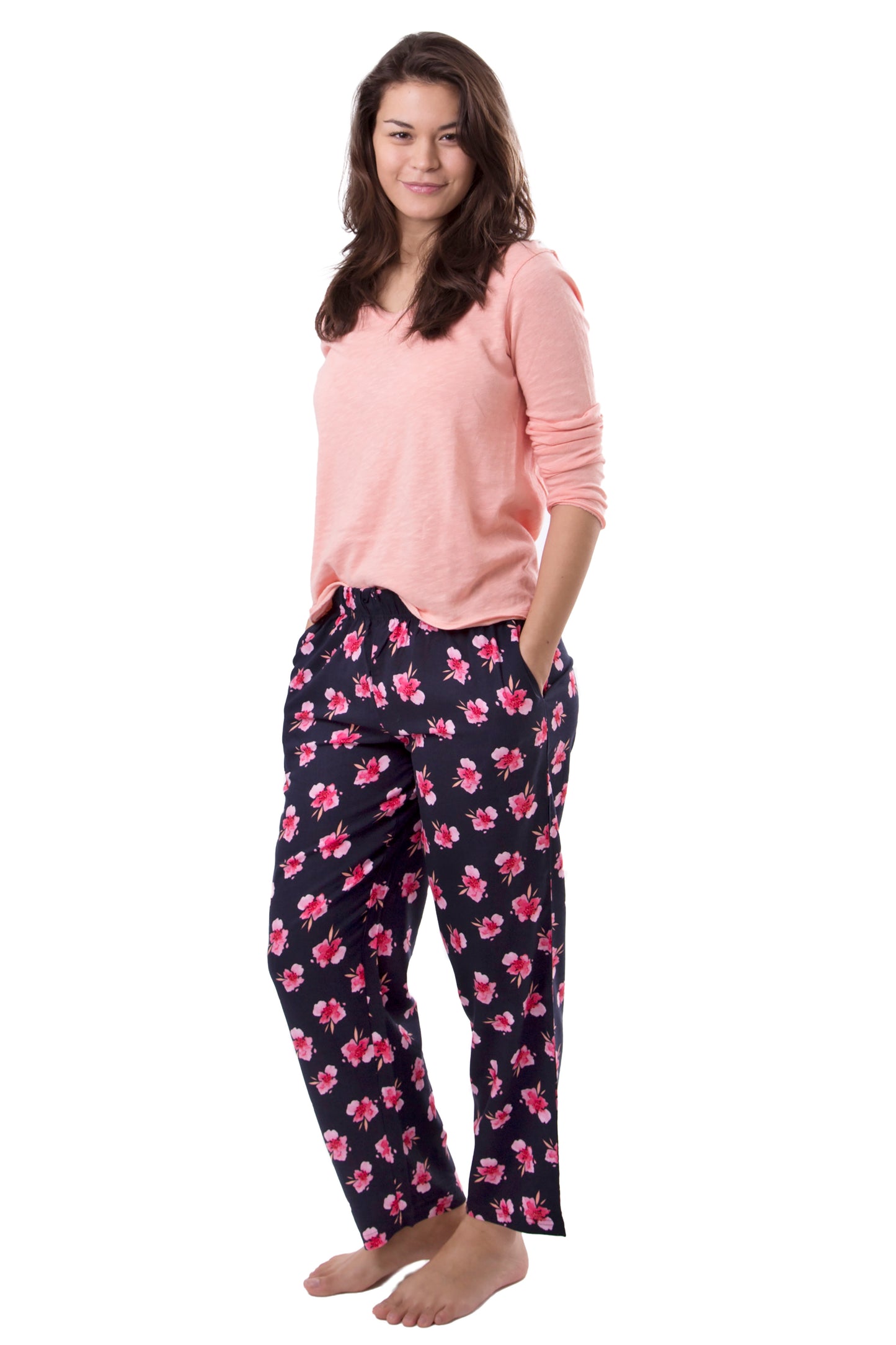 Amantes Dames Yoga Broek - Navy Flower