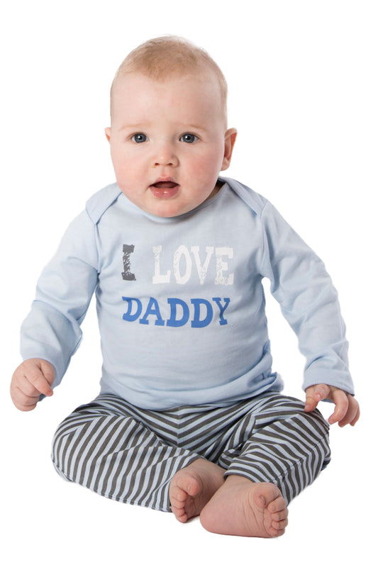 Amantes Baby Pyjama Jongens Blauw/Streep - I Love Daddy