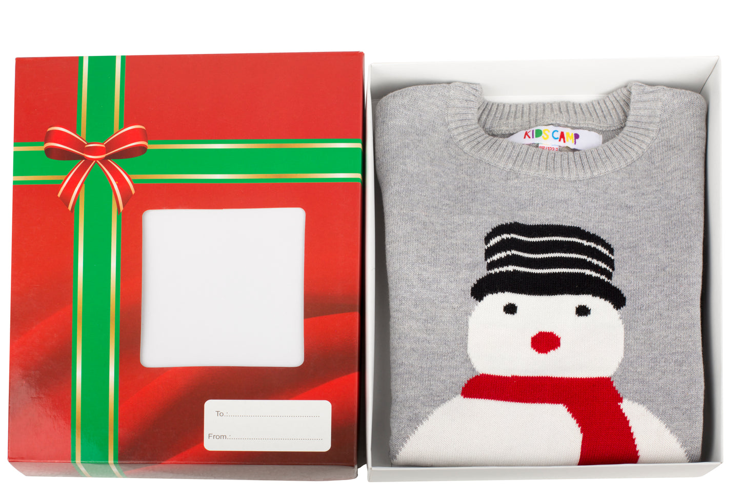 Amantes Foute kersttrui - Grijs met sneeuwpop -  Incl. Giftbox