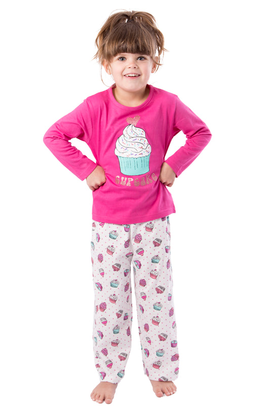 Amantes Pyjama Meisjes Fuchsia 'Cup Cake'