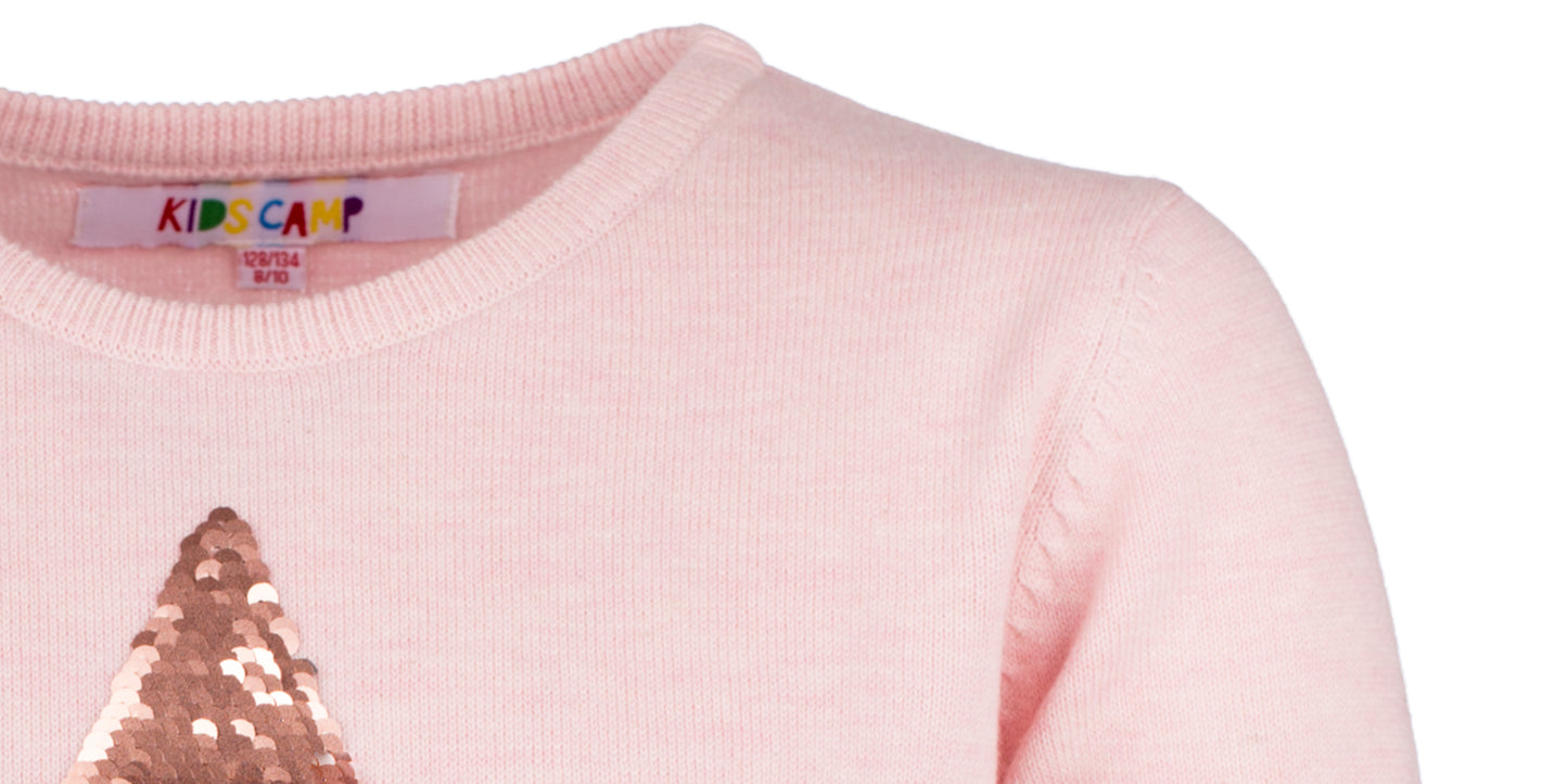 Amantes meisjes trui - Roze met pailletten ster