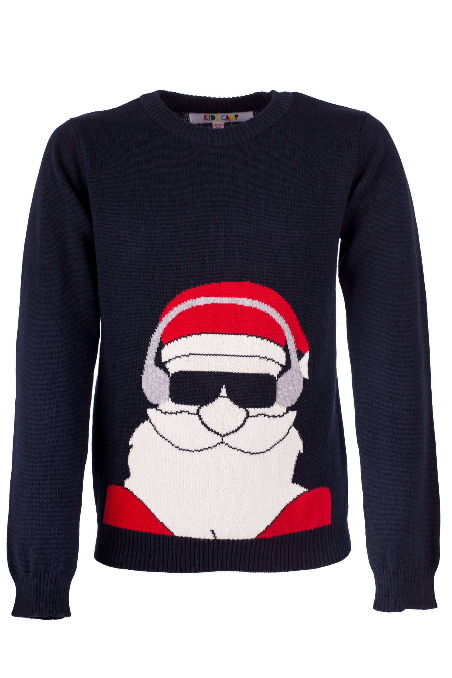 Amantes Foute kersttrui - Navy Blauw kerstman met zonnebril -  Incl. Giftbox