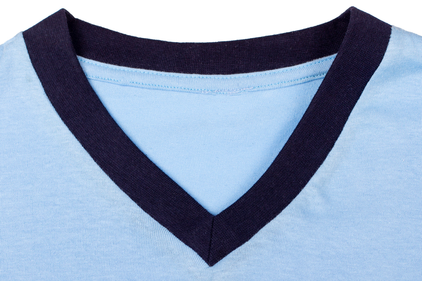 Heren Pyjama Korte Mouw - Navy / Licht Blauw