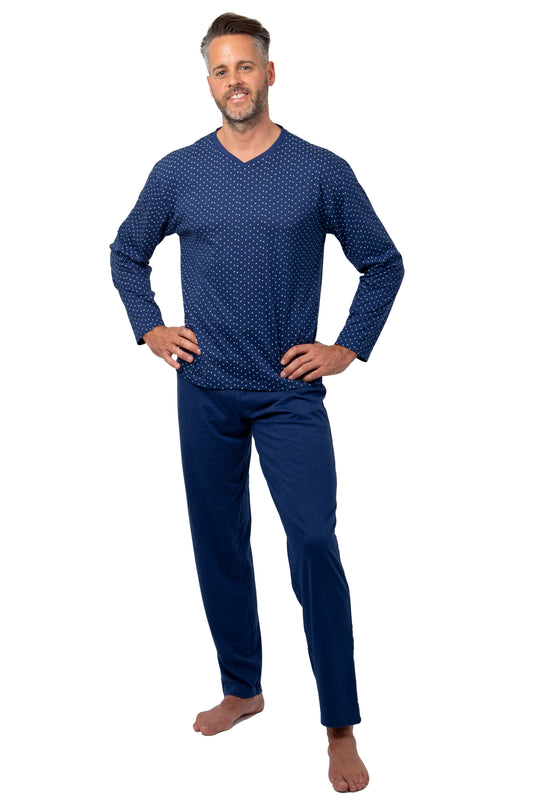 Heren Pyjama Lange Mouw - Royal Blauw